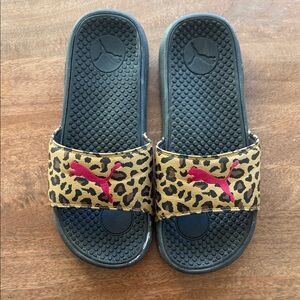 Puma Animal Print Slides with Red Logo